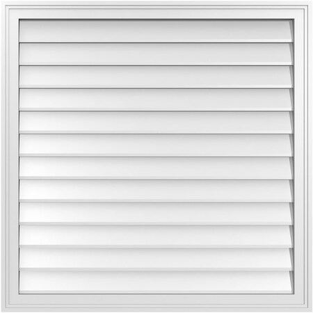 Ekena Millwork Vertical Surface Mount PVC Gable Vnt: Non-Functional, w/2"W x 1-1/2"H, Brickmould Frame, 36"W x 36"H GVPVE36X3602SN